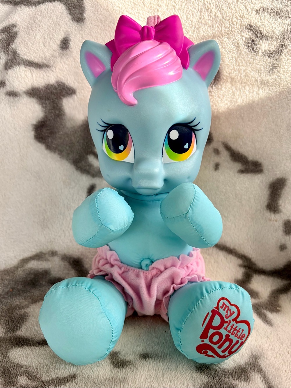 2008 My Little Pony G3.5  "So Soft" Bath Time Newborn Rainbow Dash 8” Plush